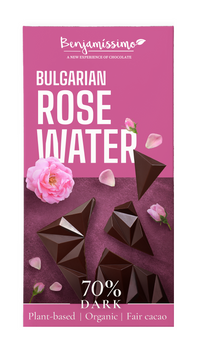 CZEKOLADA GORZKA Z WODĄ RÓŻANĄ BEZGLUTENOWA BIO 60 g - BENJAMISSIMO