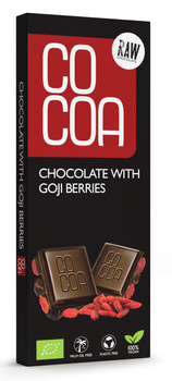 CZEKOLADA SUROWA Z JAGODAMI GOJI BIO 40 g - COCOA