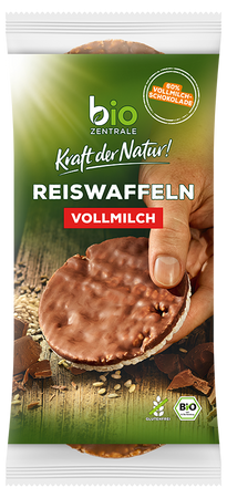 WAFLE RYŻOWE Z MLECZNĄ CZEKOLADĄ BEZGLUTENOWE BIO 100 g - BIO ZENTRALE