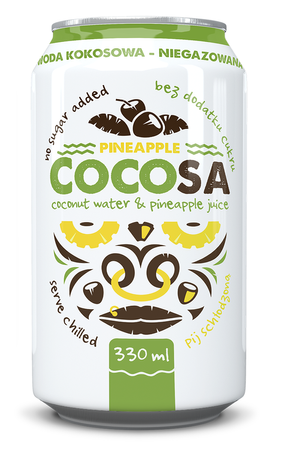 WODA KOKOSOWA Z SOKIEM Z ANANASA 330 ml - DIET-FOOD (COCOSA)