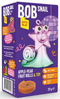 PRZEKĄSKA ROLL EAT & PLAY JABŁKO - GRUSZKA Z ZABAWKĄ BEZGLUTENOWA 20 g - BOB SNAIL