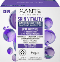 KREM DO TWARZY NA NOC WYGŁADZAJĄCY Z PARAKRESEM, OLEJEM Z PESTEK WINOGRON I KOMPLEKSEM PRO-KOLAGENOWYM ECO 50 ml - SANTE