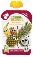 MUS JABŁKO - BANAN - ANANAS - KOKOS BEZ DODATKU CUKRÓW BEZGLUTENOWY OD 6 MIESIĄCA BIO 100 g - FRECHE FREUNDE