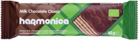 WAFELEK Z SAMOPSZY Z KREMEM MLECZNO - KAKAOWYM W POLEWIE Z MLECZNEJ CZEKOLADY BIO 40 g - HARMONICA