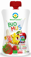 MUS TRUSKAWKA - BANAN - JABŁKO BEZGLUTENOWY BIO 90 g - BIOFOOD