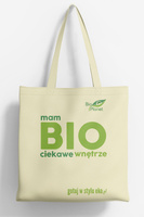 TORBA NA ZAKUPY Z DNEM I BOKAMI (BAWEŁNIANA) Z LOGO BIO PLANET