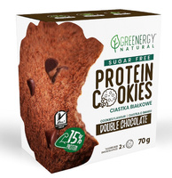 CIASTKA PROTEINOWE PODWÓJNIE CZEKOLADOWE BEZ CUKRU (2 x 35 g) 70 g - GREENERGY