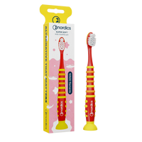 SZCZOTECZKA DO ZĘBÓW DLA DZIECI 10500 SUPER MIĘKKA CZERWONO - ŻÓŁTA RAKIETA - NORDICS